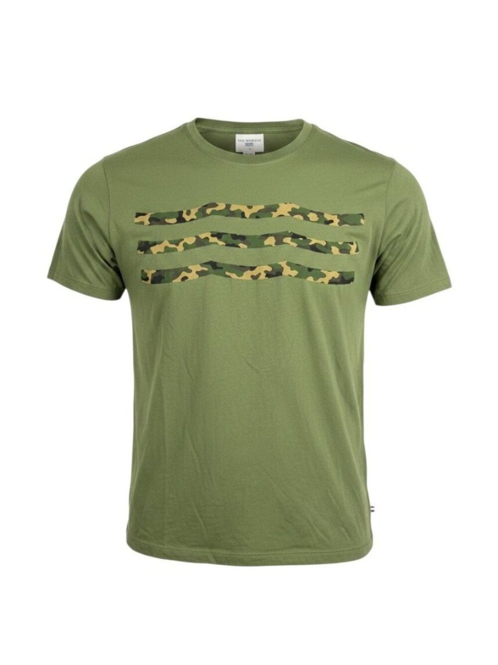 Sol Angeles Mens Olive Green Camouflage Stripe Graphic T-Shirt Size L